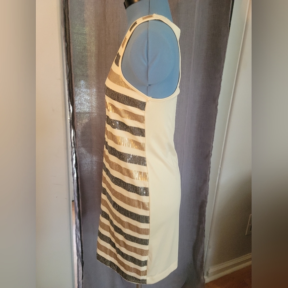 Cream Dress with black and gold sequins - Picture 3 of 7